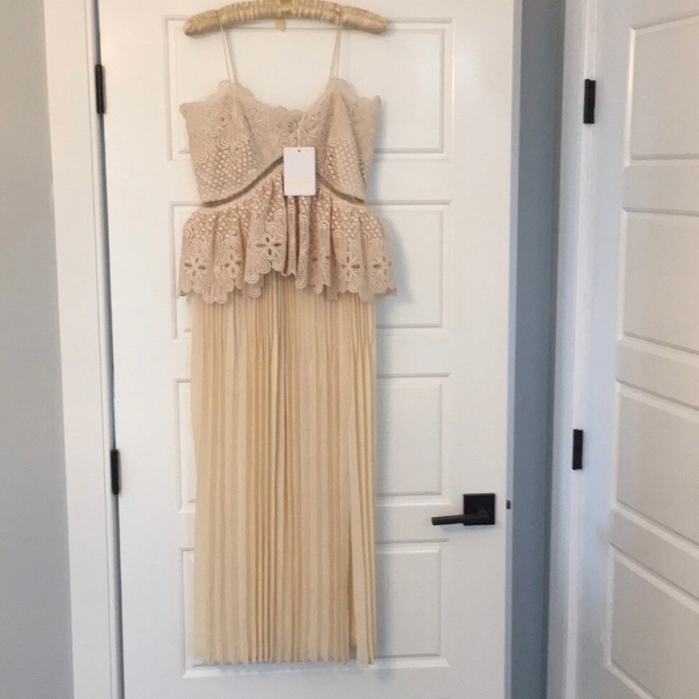 Self Portrait Nude Peplum Dress